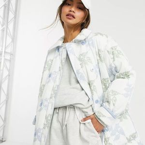 & Other Stories printed quilted jacket in off white